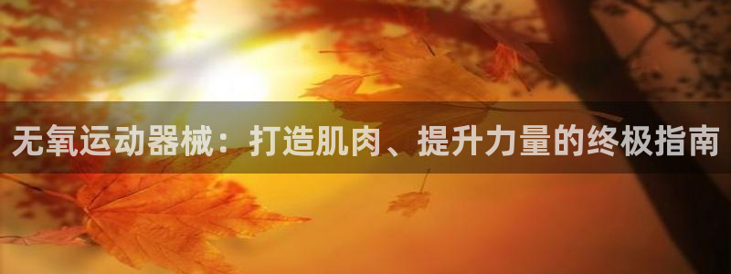 尊龙凯时链接：无氧运动器械：打造肌肉、提升力量的终极