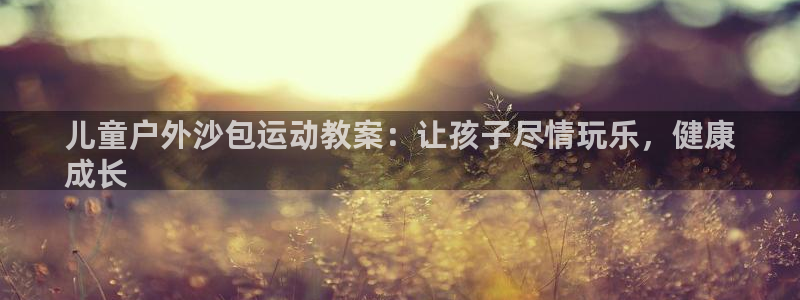 尊龙人生就是博官方官网：儿童户外沙包运动教案：让孩子